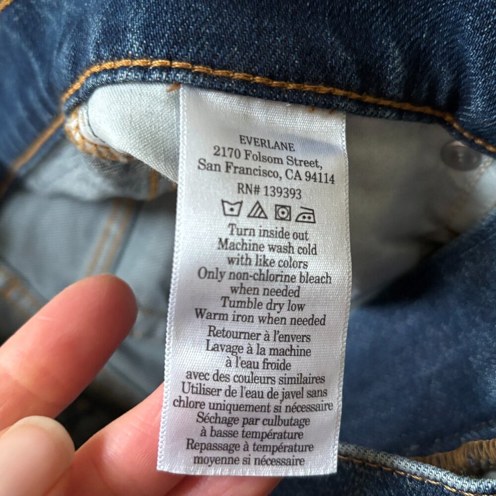 Everlane The Original Cheeky Jean - size 24, Indigo Rinse - Picture 9 of 11